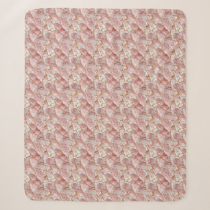 Pink White Gold Glass Elegant Marble Aesthetic Sherpa Blanket