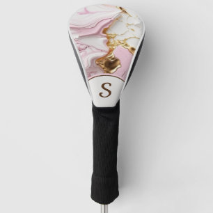 Pink, White & Gold Golf Head Cover