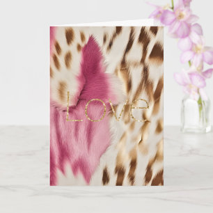 Pink White Gold Southwest Cowgirl Glitter Love Card