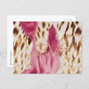 Pink White Gold Southwest Cowgirl Glitter Love Postcard