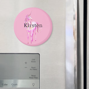 Pink White Gold Unicorn Magnet