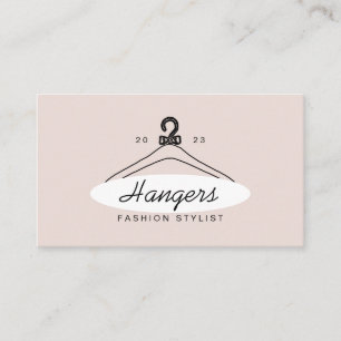 Pink White Hanger Fashion Stylist Business Card
