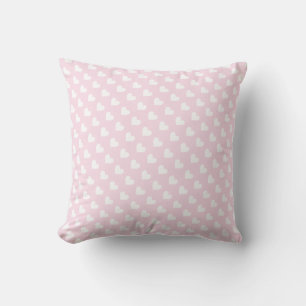 Pink & White Heart Pattern Throw Pillow