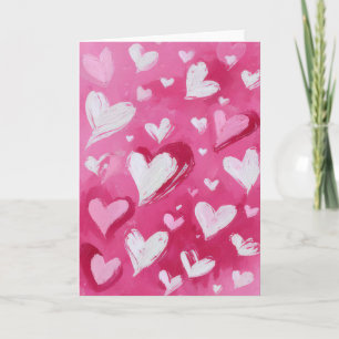 Pink White Hearts Design Valentine`s Day Card
