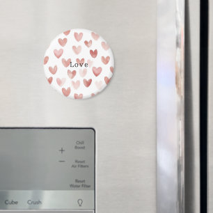 Pink White Hearts Love Magnet