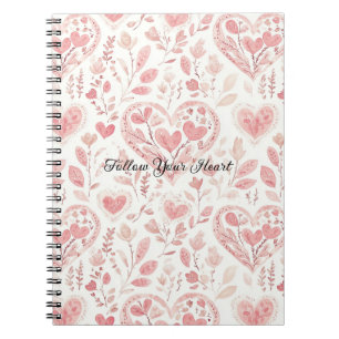 Pink White Hearts Notebook