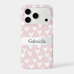 Pink White Hearts Personalised 