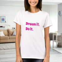 Pink white inspirational quote dream it do it