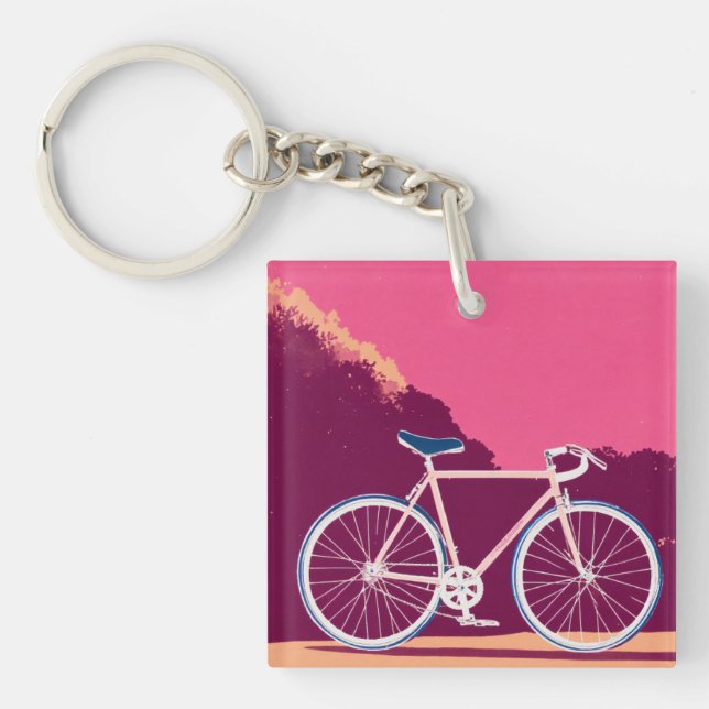Pink white keychain cycle  (Front)