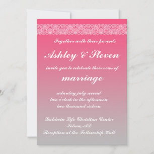 Pink & White Lace Invitation