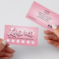 Pink & White Lash Artist 3D TEXT 6 Punch Customer 