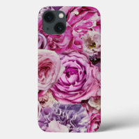 Pink White Lavender Rose Flowers Pattern