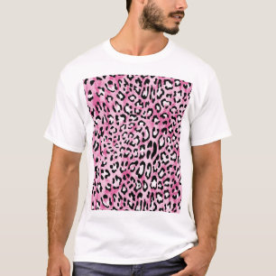 Pink White Leopard Pattern. T-Shirt