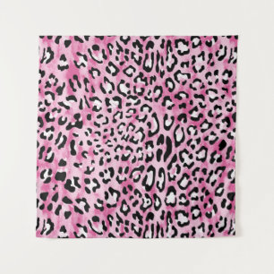 Pink White Leopard Pattern. Tapestry