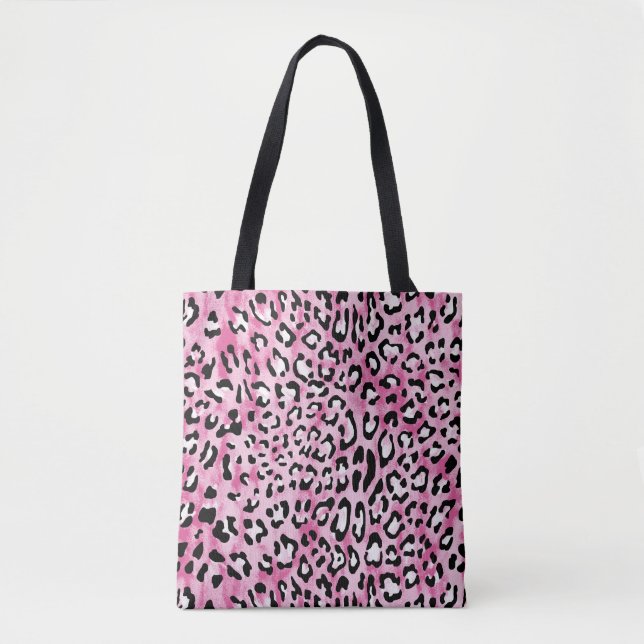 Pink White Leopard Pattern. Tote Bag (Front)
