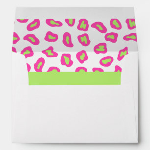 Pink, White & Lime Green Zebra & Cheetah Skin Envelopes