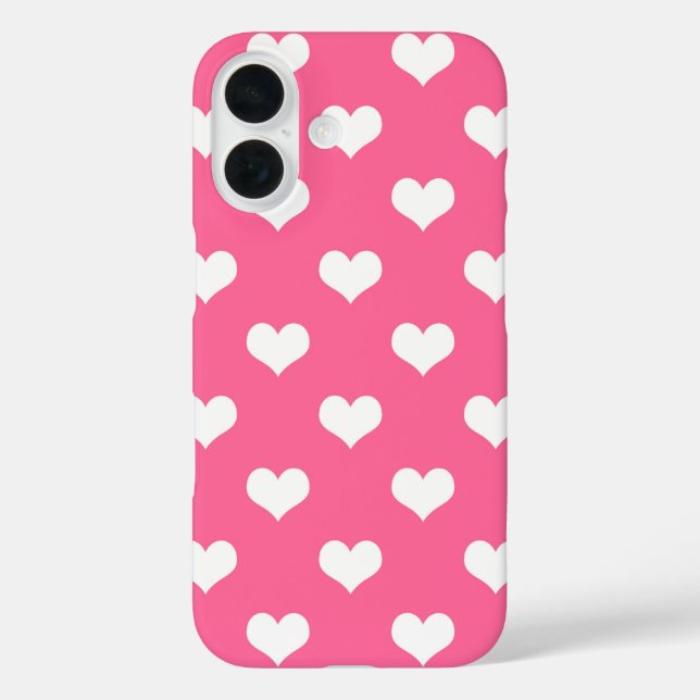 Pink White Love Heart Pattern Design  Case-Mate iPhone Case (Back)