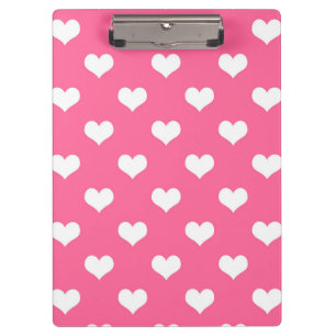 Pink White Lovely Hearts Design  Clipboard