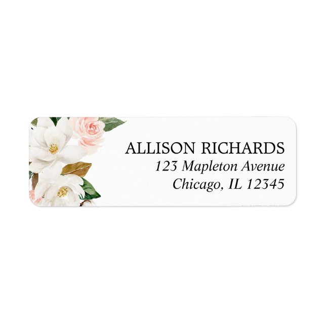 Pink white magnolia rustic floral greenery (Front)