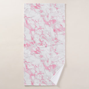 Pink White Marble     Bath Towel