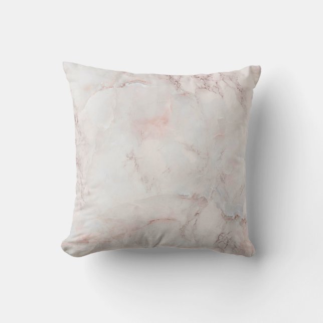 Pink White Marble Elegant Pattern Abstract Cushion (Front)