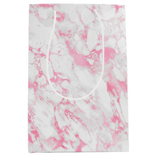 Pink White Marble Medium Gift Bag