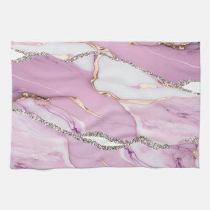Pink White Marble Tea Towel