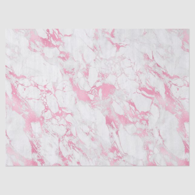 Pink White Marble      Tissue Paper (Front)