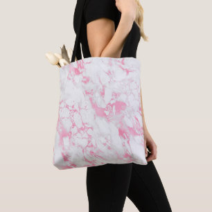 Pink White Marble    Tote Bag