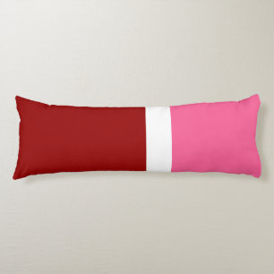 Pink White Maroon Red Colour Block Body Cushion