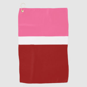 Pink White Maroon Red Colour Block Golf Towel