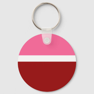 Pink White Maroon Red Colour Block Key Ring