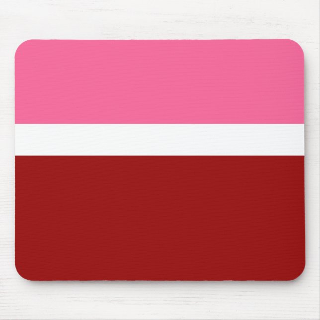 Pink White Maroon Red Colour Block  Mouse Pad (Front)