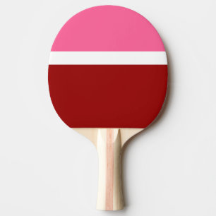 Pink White Maroon Red Colour Block  Ping Pong Paddle