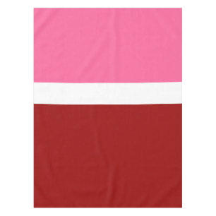 Pink White Maroon Red Colour Block Tablecloth