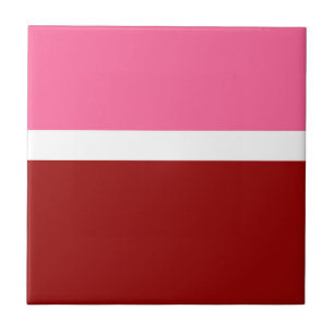 Pink White Maroon Red Colour Block Tile
