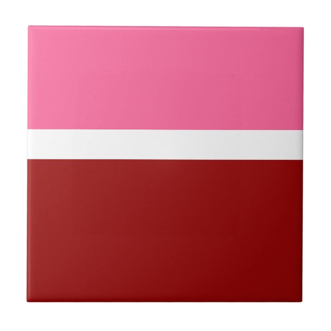 Pink White Maroon Red Colour Block  Tile (Front)