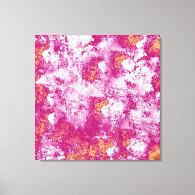 Pink White Modern Abstract Painting Canvas Print (Front)