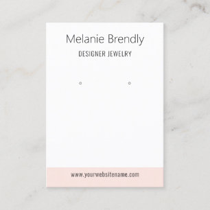 Pink White Modern Jewellery Earring Display Business Card