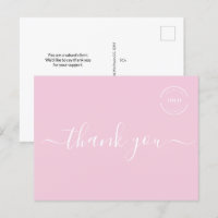 Pink White Modern simple business logo thank you
