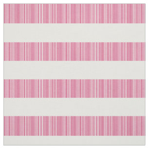 Pink White Modern Stripes Fabric
