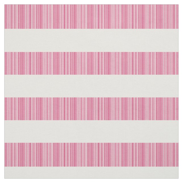 Pink White Modern Stripes Fabric (Swatch)