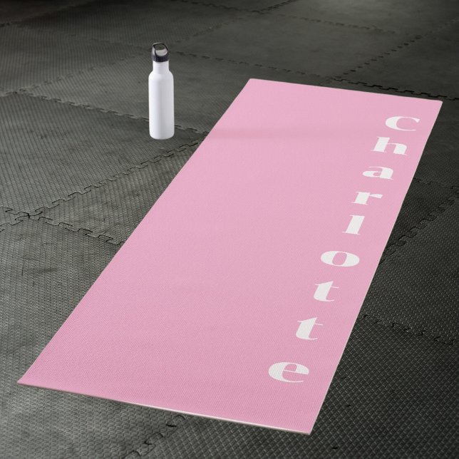 Pink white name yoga mat (Creator Uploaded)