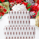 Pink white nutcracker Christmas Wrapping Paper<br><div class="desc">White background,  and a pink nutcracker. Perfect for a Christmas gift for a girl or woman.</div>