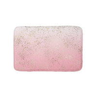 Pink White Ombre Speckled Gold Flakes
