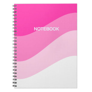 Pink White Ombre Wave pattern Notebook