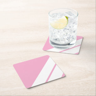 Pink White Paper Coaster