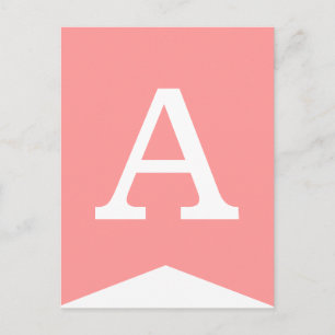 Pink & White Party Flag DIY Bunting Banner Postcard