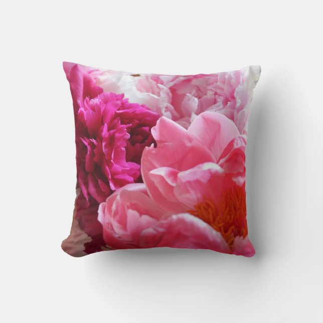 Pink & White Peony 2-Sided Pillow (Front)