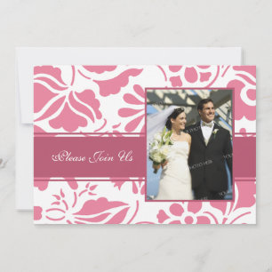 Pink & White Photo Wedding Vow Renewal Invitations